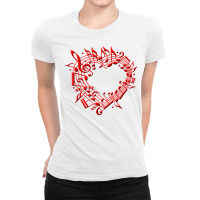 Heart Shape Musical Notes Music Lovers Gifts Valentines Day T Shirt Ladies Fitted T-shirt | Artistshot