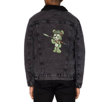 Cartoon Soldier Bear Unisex Sherpa-lined Denim Jacket | Artistshot