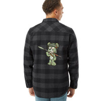 Cartoon Soldier Bear Flannel Shirt | Artistshot