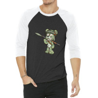 Cartoon Soldier Bear 3/4 Sleeve Shirt | Artistshot