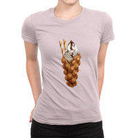 Eggette Bubble Waffle Vanilla Ice Cream,egg Bubble Waffle Van Ladies Fitted T-shirt | Artistshot