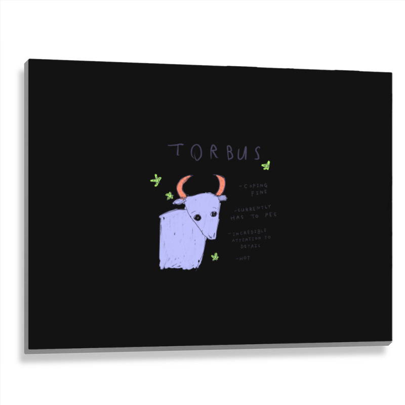 Torbus The Hot And Coping Bull - Horrorscoops Asstrology .png Metal Print Horizontal | Artistshot