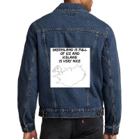 Greenland Is Full Of Ice And Iceland Is Very Nice11 Men Denim Jacket | Artistshot