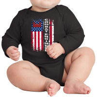 Combat Engineer Distressed American Long Sleeve Baby Bodysuit | Artistshot