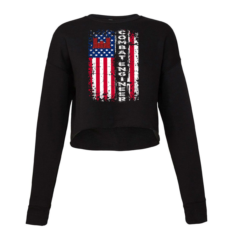 Combat Engineer Distressed American Cropped Sweater by AdeArt | Artistshot