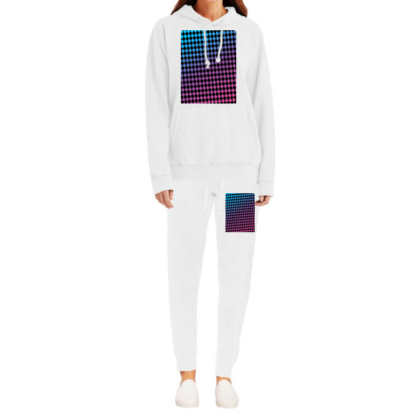 Abstract Pattern Of Chessboard Squares Blue Purple Gradation Color Hoodie & Jogger Set | Artistshot