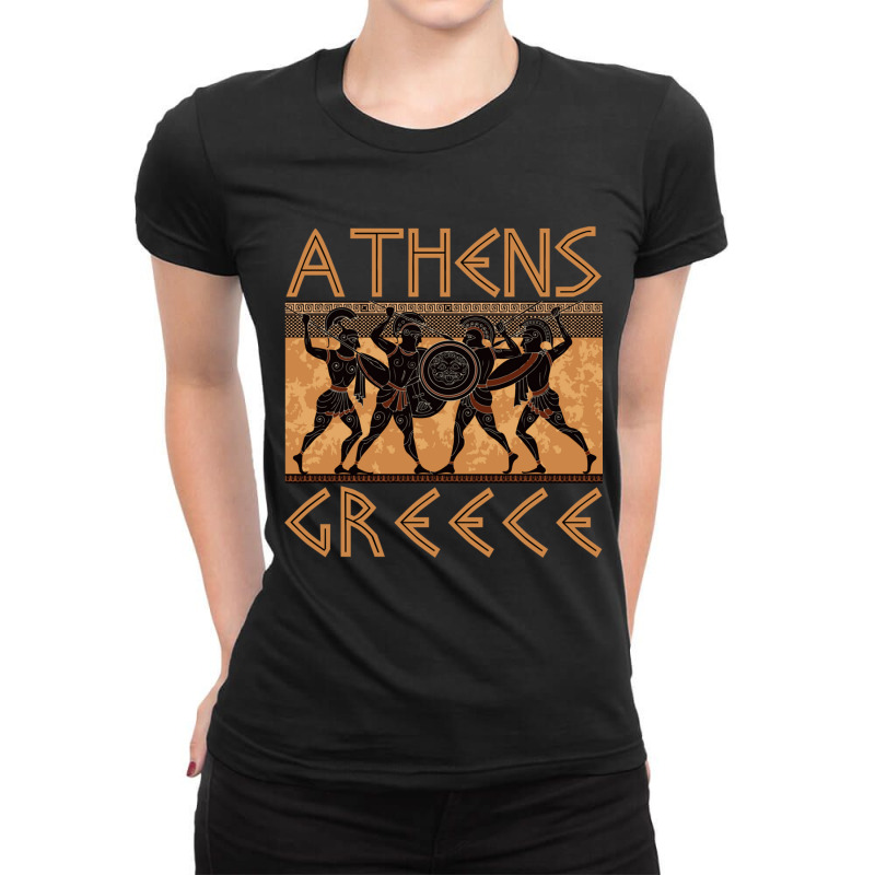 Ancient Greece Warrior Greek Mythology Athens Souvenir Long Sleeve T S Ladies Fitted T-Shirt by bettincam | Artistshot