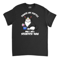 Cute Angry Cat With Coffee Office Work Classic T-shirt | Artistshot