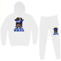 Colon Cancer Warrior Afro Messy Bun Hoodie & Jogger Set | Artistshot