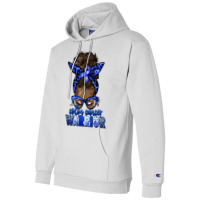 Colon Cancer Warrior Afro Messy Bun Champion Hoodie | Artistshot