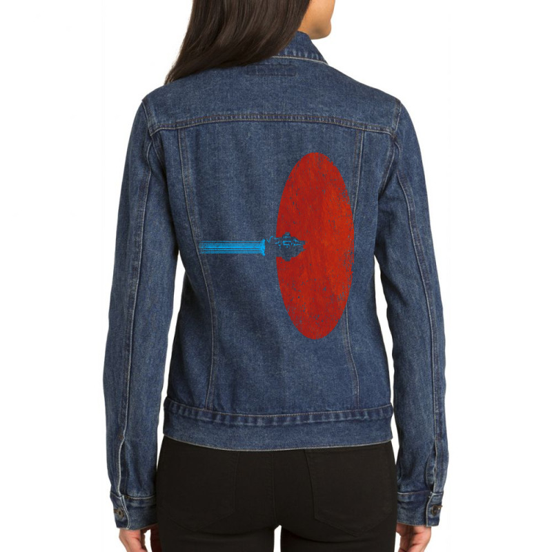 Flight Over Mars Ladies Denim Jacket by NancyAllen | Artistshot