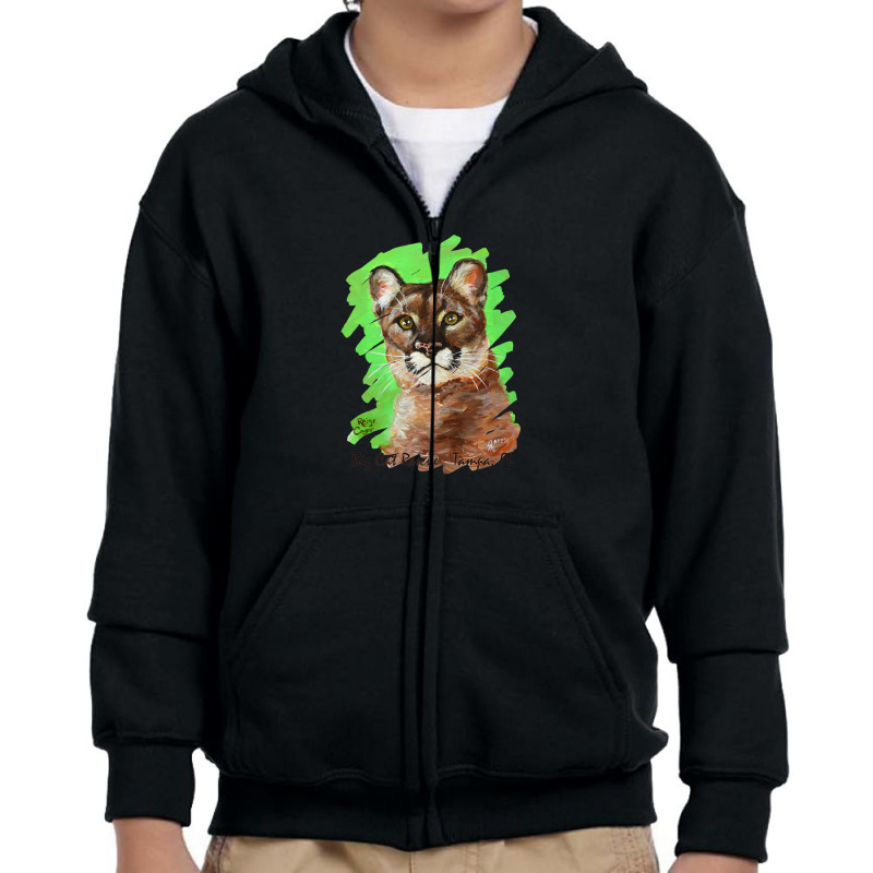 Acrylic Reise Cougar Painted Premium Tee Shirt Youth Zipper Hoodie by BLACKSTONE | Artistshot