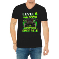 Level 8 Unlocked Video Game 8th Birthday Gamer Boys Kids T Shirt V-neck Tee | Artistshot