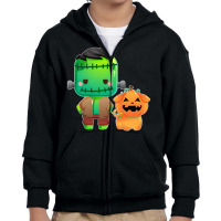 Artistshot Trending Frankenstein Dracula Frankenstein Monster Hallowee Youth Zipper Hoodie | Artistshot