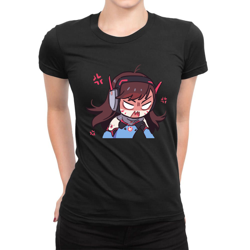 Angry Mini Dva Overwatch Ladies Fitted T-Shirt by littlehope | Artistshot