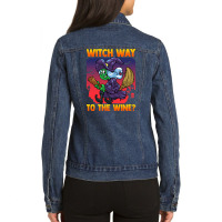 Cute Halloween Boo Pumpkin Magic Ladies Denim Jacket | Artistshot