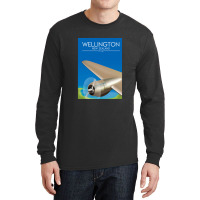 Wellington New Zealand Flight Poster .png Long Sleeve Shirts | Artistshot