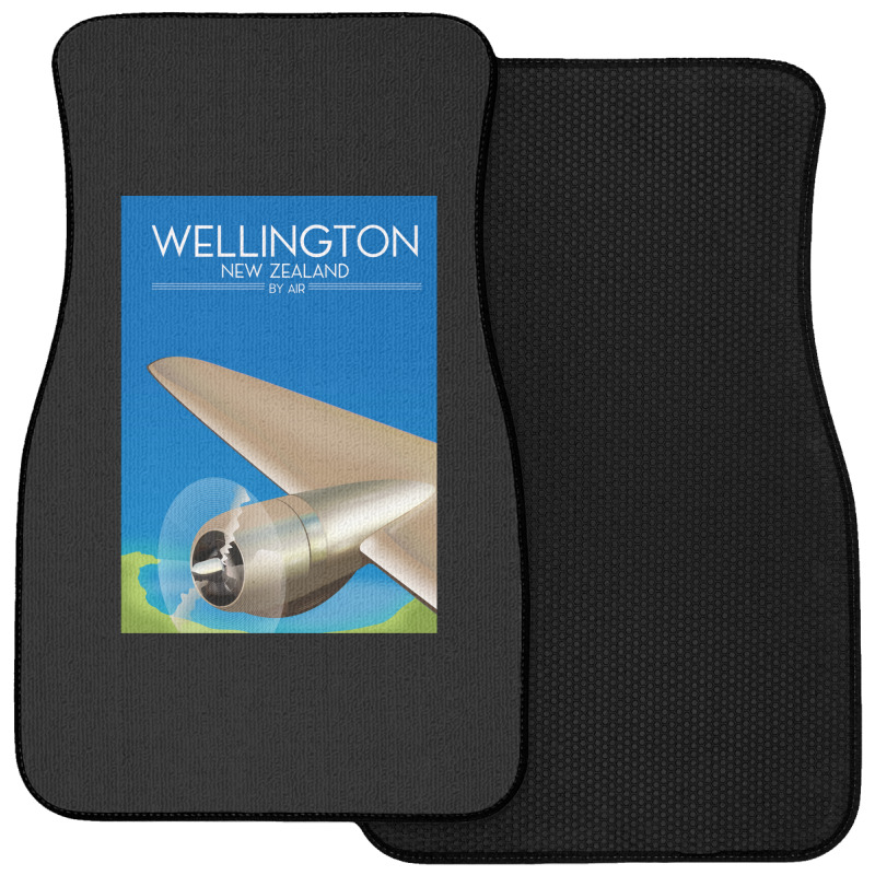 Wellington New Zealand Flight Poster 1.png Front Car Mat | Artistshot