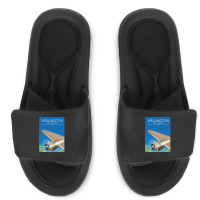 Wellington New Zealand Flight Poster 1.png Slide Sandal | Artistshot