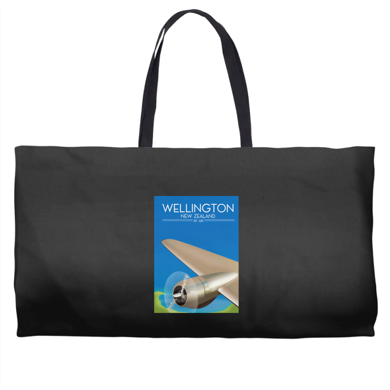 Wellington New Zealand Flight Poster 1.png Weekender Totes | Artistshot