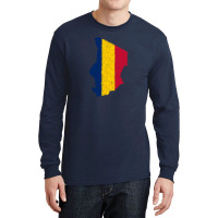 Chad Flag Map Drawing Line Art Long Sleeve Shirts | Artistshot