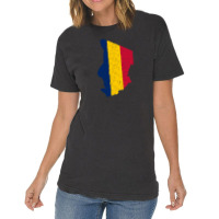 Chad Flag Map Drawing Line Art Vintage T-shirt | Artistshot