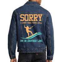 Waterski Tshirt   Sorry I Can't Take Your Call Men Denim Jacket | Artistshot