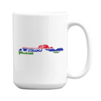 Gambia Flag Map Drawing Line Art 15 Oz Coffee Mug | Artistshot