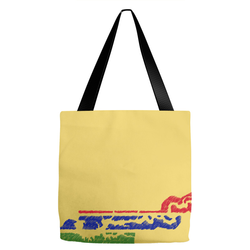 Gambia Flag Map Drawing Line Art Tote Bags | Artistshot