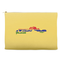 Gambia Flag Map Drawing Line Art Accessory Pouches | Artistshot