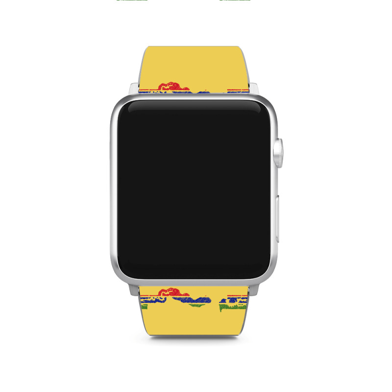 Gambia Flag Map Drawing Line Art Apple Watch Band | Artistshot