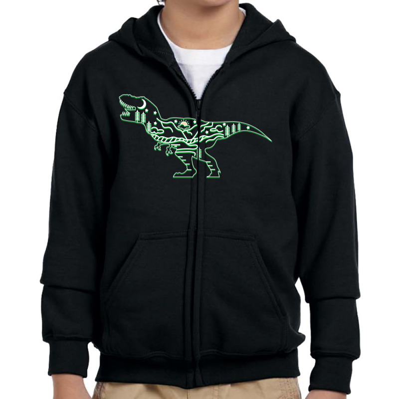 T Rex Forest Youth Zipper Hoodie by Gurkan | Artistshot