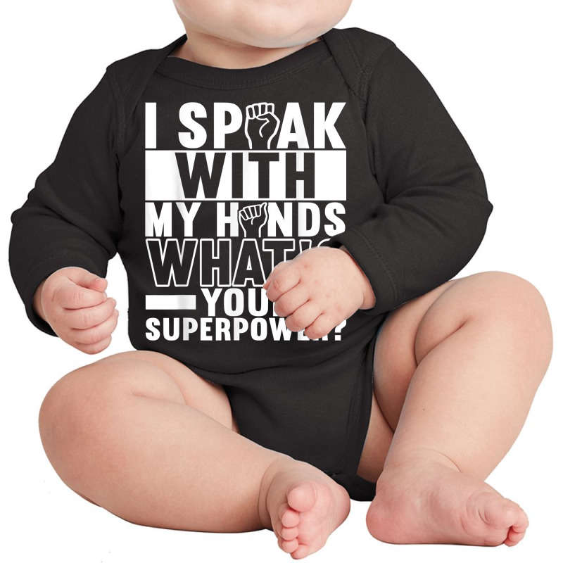 American Sign Language Deaf Awareness T Shirt Long Sleeve Baby Bodysuit by ardylanda | Artistshot