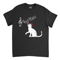 Cat Music Note Christmas Pajama Cute Kitten Kitty Musician T Shirt Classic T-shirt | Artistshot