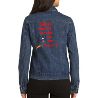 Birthday Party 50th Birthday J'men Fou Je Ne Ne Faire Ma Age [french L Ladies Denim Jacket | Artistshot