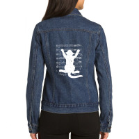 Cat Music Sheet Cat Music Musical Note 1 Ladies Denim Jacket | Artistshot