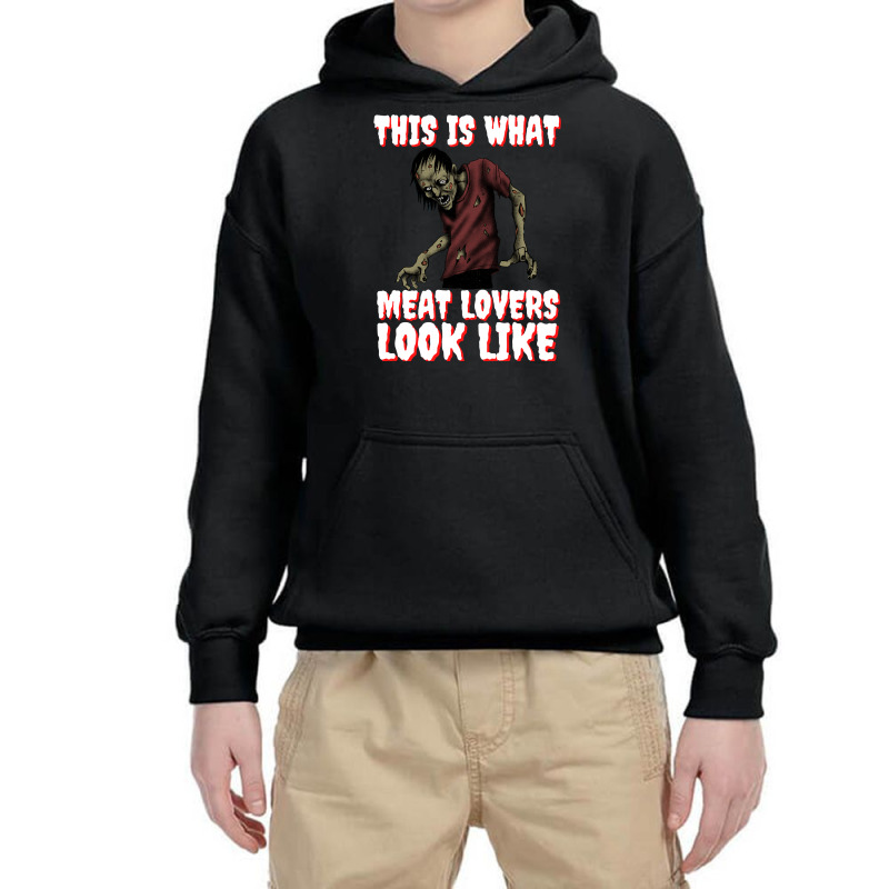 This Is What Meat Lovers Look Like Go Vegan Plant Based Dairy Is Scary Youth Hoodie | Artistshot