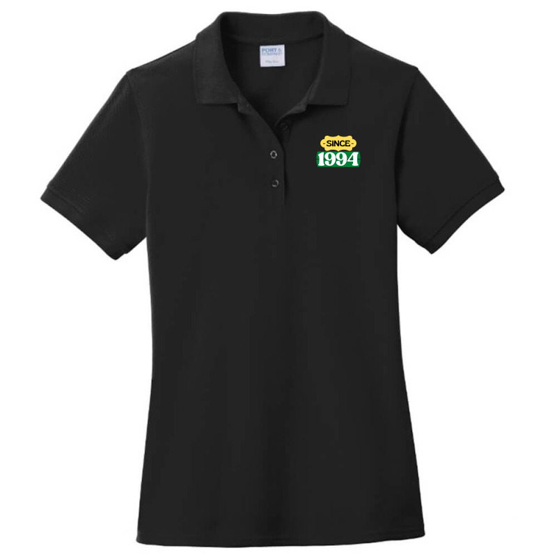 Since 1994 Birthday Retro Black Yellow Green White Ladies Polo Shirt by JustinWinecoff | Artistshot