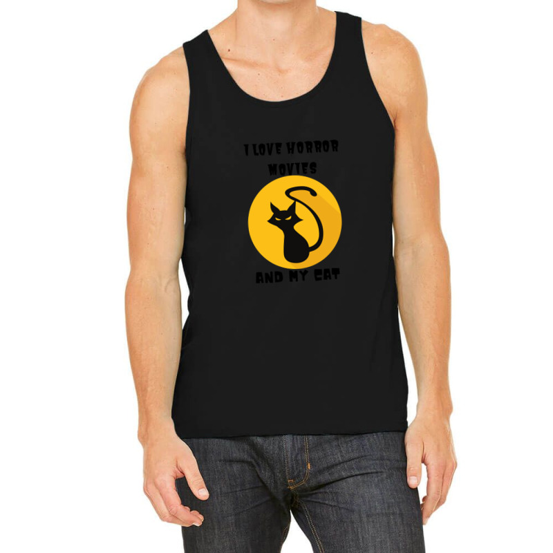 I Love Horror Movies And My Cat 6 Tank Top | Artistshot