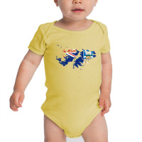 Falkland Island Malvinas Flag Map Drawing Line Art Baby Bodysuit | Artistshot