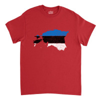 Estonia Flag Map Drawing Line Art Classic T-shirt | Artistshot