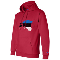 Estonia Flag Map Drawing Line Art Champion Hoodie | Artistshot