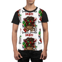 Christmas Nurse Afro Messy Bun Graphic T-shirt | Artistshot