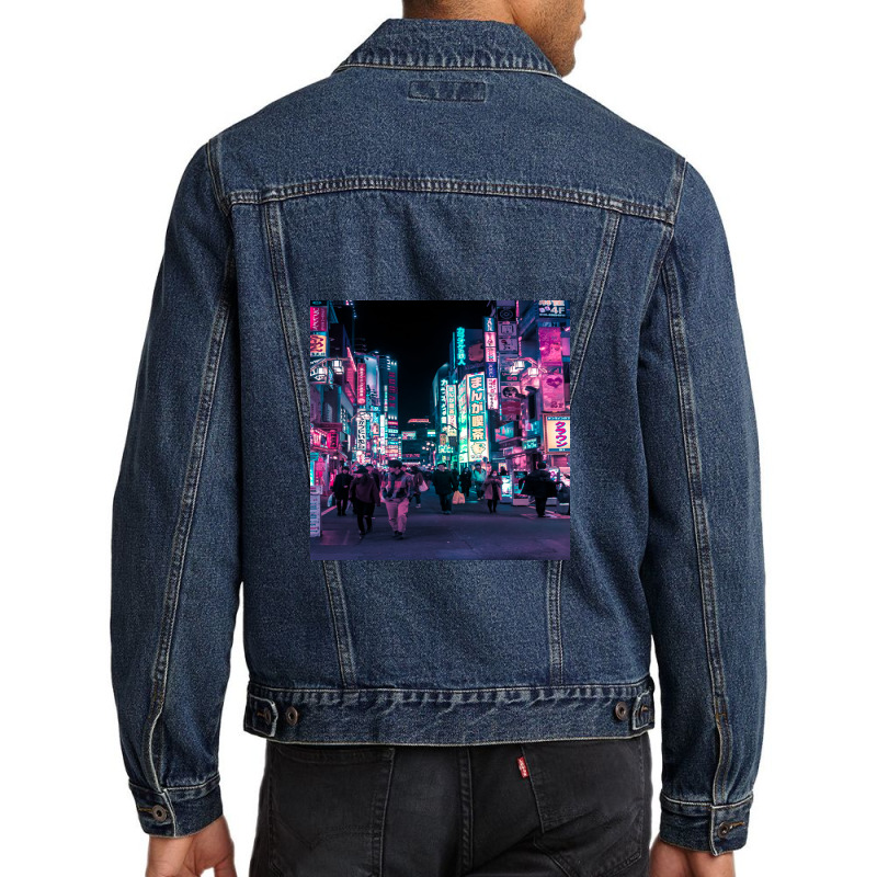 Heart Full Of Neon Cyberpunk Overload Men Denim Jacket by punimsalufu | Artistshot