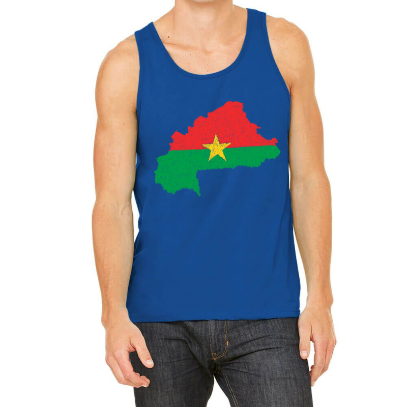 Burkina Faso Flag Map Drawing Line Art Tank Top by Erwin Saputra Art | Artistshot