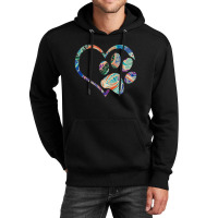 Pawprint Tie Dye Rainbow Inspired Dog Paw Print Gift Classic Unisex Hoodie | Artistshot