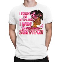 Breast Cancer Survivor I Won Black Woman T-shirt | Artistshot