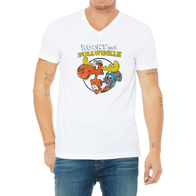 Rocky And Bullwinkle Vintage Bullwinkle V-neck Tee | Artistshot