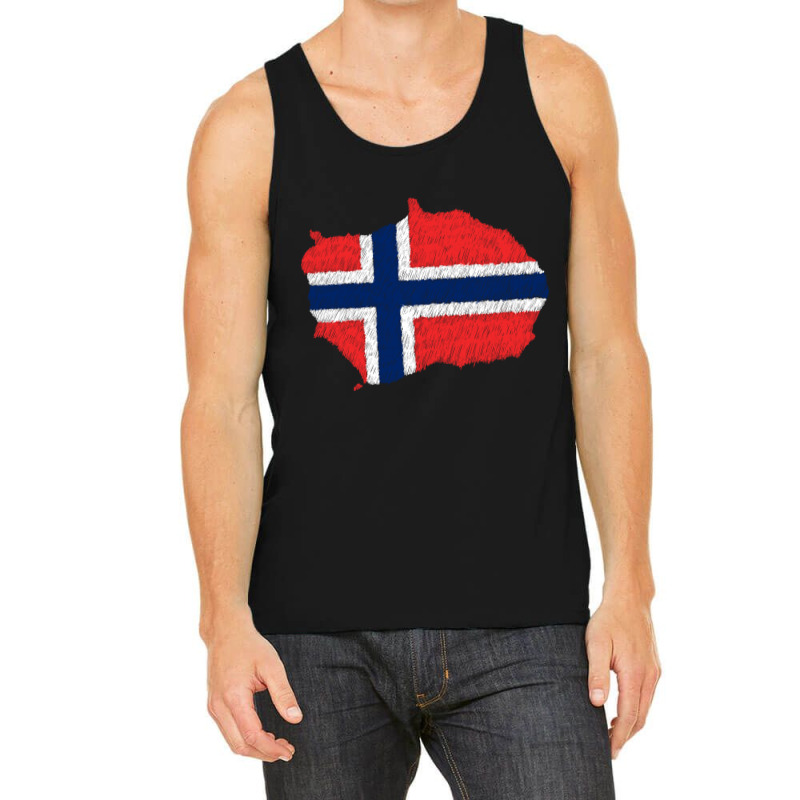 Bouvet Island Flag Map Drawing Line Art Tank Top | Artistshot