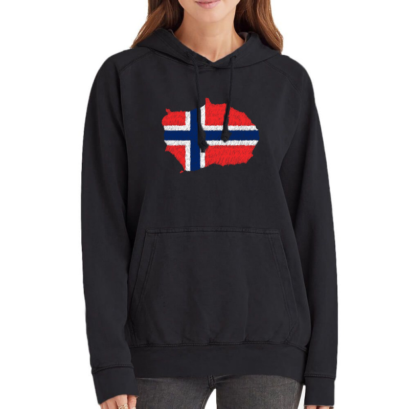 Bouvet Island Flag Map Drawing Line Art Vintage Hoodie | Artistshot